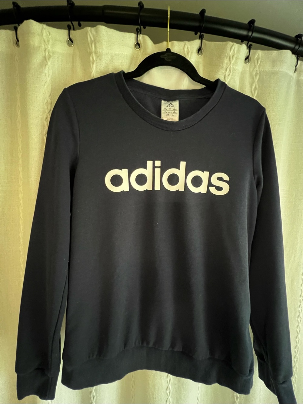 adidas Navy Crewneck Sweatshirt with White Logo